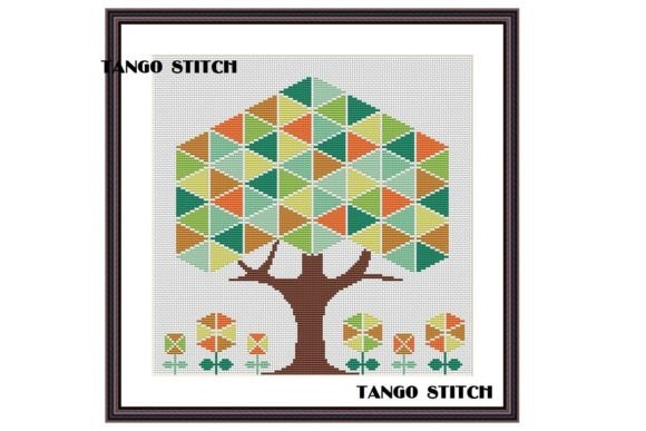 Geometric Tree Easy Cross Stitch Art